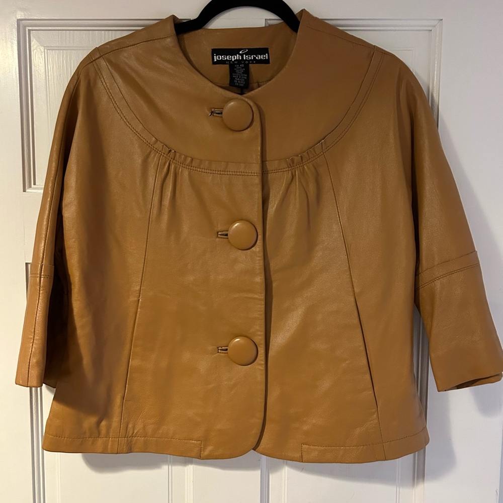 Joseph Israel New York Camel Lamb Leather Swing Jacket – XS